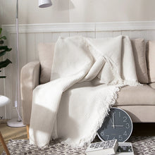Load image into Gallery viewer, Honeycomb Knitted Leisure White Blanket