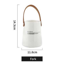 Load image into Gallery viewer, Ceramic Storage with Leather Handle