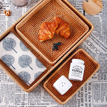 Load image into Gallery viewer, Hand-Woven Rattan Storage Tray
