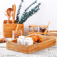 Load image into Gallery viewer, Hand-Woven Rattan Storage Tray