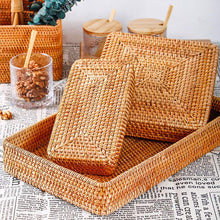 Load image into Gallery viewer, Hand-Woven Rattan Storage Tray
