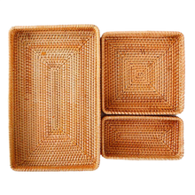 Load image into Gallery viewer, Hand-Woven Rattan Storage Tray