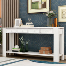 Load image into Gallery viewer, Wooden Console Table With 4 Drawers and Bottom Shelf