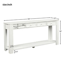 Load image into Gallery viewer, Wooden Console Table With 4 Drawers and Bottom Shelf