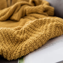 Load image into Gallery viewer, Mustard Yellow Knit Blanket