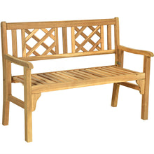 Load image into Gallery viewer, Foldable Patio Bench with Curved Backrest and Armrest