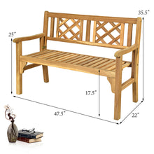 Load image into Gallery viewer, Foldable Patio Bench with Curved Backrest and Armrest