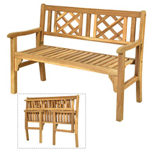 Load image into Gallery viewer, Foldable Patio Bench with Curved Backrest and Armrest