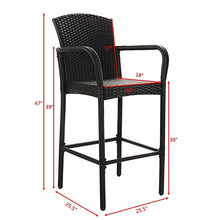 Load image into Gallery viewer, 2 pcs Rattan Bar Stool Chairs