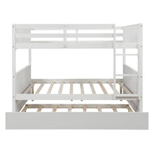 Load image into Gallery viewer, White Solid Pine Wooden Twin Loft Full Bunk Bed Strong Sturdy Frame with Slats