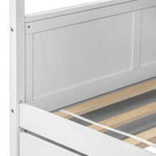 Load image into Gallery viewer, White Solid Pine Wooden Twin Loft Full Bunk Bed Strong Sturdy Frame with Slats