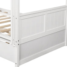 Load image into Gallery viewer, White Solid Pine Wooden Twin Loft Full Bunk Bed Strong Sturdy Frame with Slats