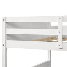 Load image into Gallery viewer, White Solid Pine Wooden Twin Loft Full Bunk Bed Strong Sturdy Frame with Slats