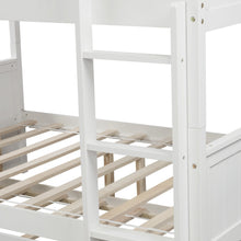 Load image into Gallery viewer, White Solid Pine Wooden Twin Loft Full Bunk Bed Strong Sturdy Frame with Slats