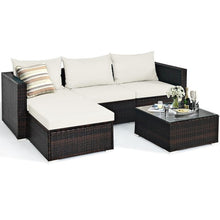 Load image into Gallery viewer, Patio Sectional with Cushions and Coffee Table 5 Pcs