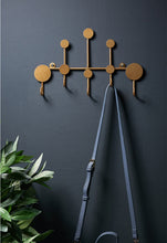 Load image into Gallery viewer, Gold Wall Hanging Rack with 5/8 Hooks