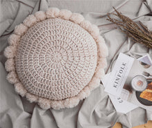 Load image into Gallery viewer, Sunflower Tassel  Knitted Throw Pillow