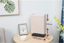 Load image into Gallery viewer, Simple Rectangular Table Lamp with Wooden Base