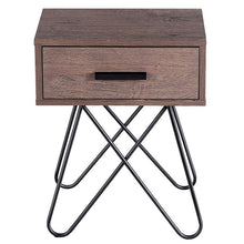 Load image into Gallery viewer, Pinewood Nightstand Coffee Table Storage Display with Steel Legs and 1 Drawer