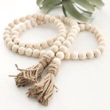Load image into Gallery viewer, Farmhouse Decor Wood Bead Garland Set With Tassels