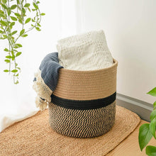 Load image into Gallery viewer, Cotton Woven Rattan Storage Basket