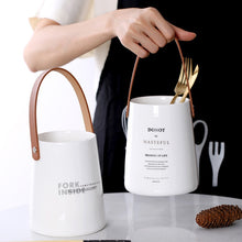 Load image into Gallery viewer, Ceramic Storage with Leather Handle