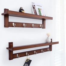 Load image into Gallery viewer, Solid Wood Wall Hanging Rack with 3/4/5/6 hooks