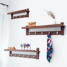 Load image into Gallery viewer, Solid Wood Wall Hanging Rack with 3/4/5/6 hooks