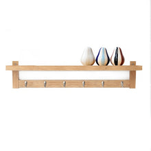 Load image into Gallery viewer, Solid Wood Wall Hanging Rack with 3/4/5/6 hooks