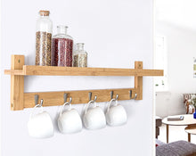 Load image into Gallery viewer, Solid Wood Wall Hanging Rack with 3/4/5/6 hooks
