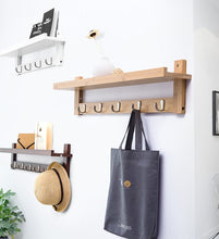 Load image into Gallery viewer, Solid Wood Wall Hanging Rack with 3/4/5/6 hooks