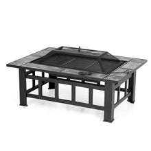 Load image into Gallery viewer, Metal Outdoor Fireplace W/ Firepit Cover &amp; Poker+BBQ Grill camping