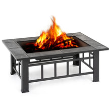 Load image into Gallery viewer, Metal Outdoor Fireplace W/ Firepit Cover &amp; Poker+BBQ Grill camping
