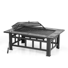 Load image into Gallery viewer, Metal Outdoor Fireplace W/ Firepit Cover &amp; Poker+BBQ Grill camping