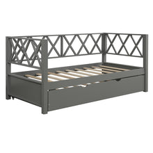 Load image into Gallery viewer, Wood Daybed with Trundle Twin Size Grey/White