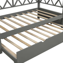 Load image into Gallery viewer, Wood Daybed with Trundle Twin Size Grey/White