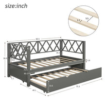 Load image into Gallery viewer, Wood Daybed with Trundle Twin Size Grey/White