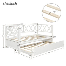 Load image into Gallery viewer, Wood Daybed with Trundle Twin Size Grey/White