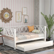 Load image into Gallery viewer, Wood Daybed with Trundle Twin Size Grey/White