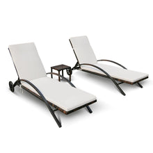 Load image into Gallery viewer, Outdoor Wicker Patio Adjustable Back Lounge Chair Set