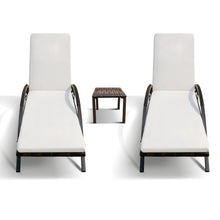 Load image into Gallery viewer, Outdoor Wicker Patio Adjustable Back Lounge Chair Set