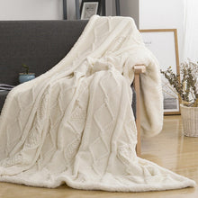 Load image into Gallery viewer, Chenille Lambs Thick Knitted Double Layer Sherpa Plush Fleece Blanket