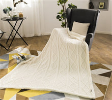 Load image into Gallery viewer, Chenille Lambs Thick Knitted Double Layer Sherpa Plush Fleece Blanket