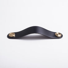 Load image into Gallery viewer, Leather and Brass Rivet Drawer Pulls