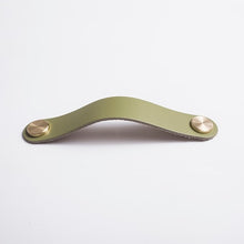 Load image into Gallery viewer, Leather and Brass Rivet Drawer Pulls