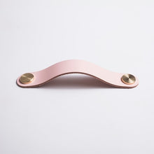Load image into Gallery viewer, Leather and Brass Rivet Drawer Pulls