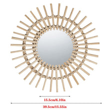Load image into Gallery viewer, Rattan Round Mirror