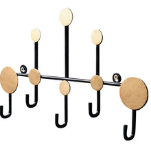 Load image into Gallery viewer, Gold and Black Wall Hanging Rack with 5/8 Hooks