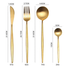 Load image into Gallery viewer, Matte Gold Cutlery Set