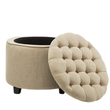 Load image into Gallery viewer, Fabric Ottoman &amp; Storage Stool